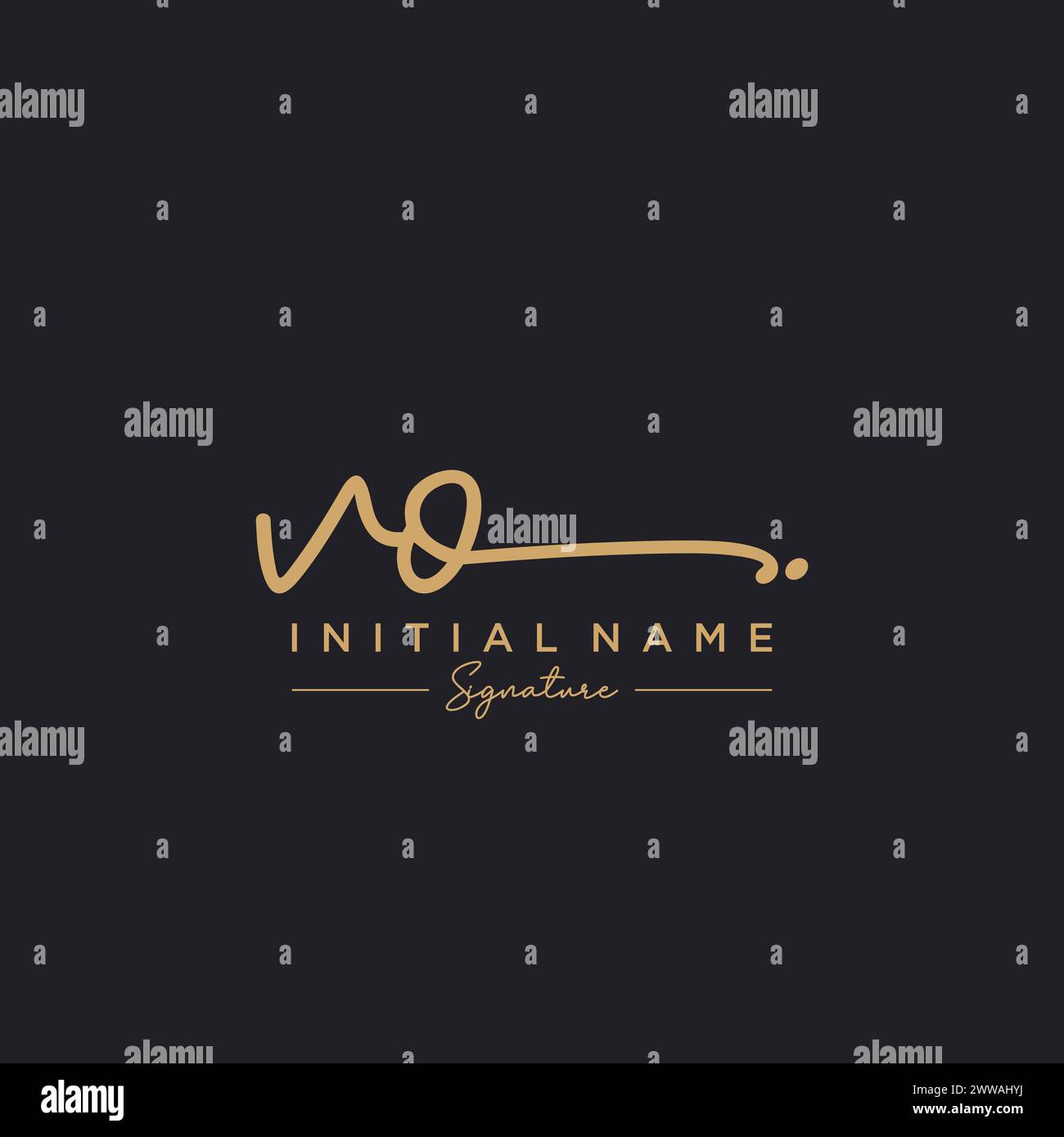Vektor für VO-Signatur-Logovorlage Stock Vektor