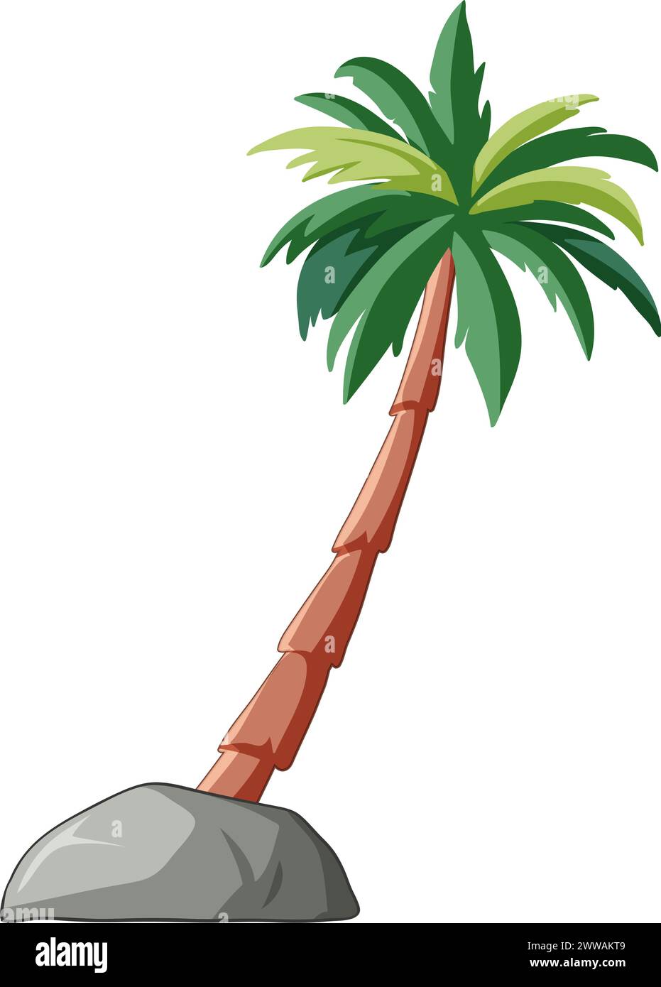 Vektor-Illustration einer Palme auf Stein Stock Vektor