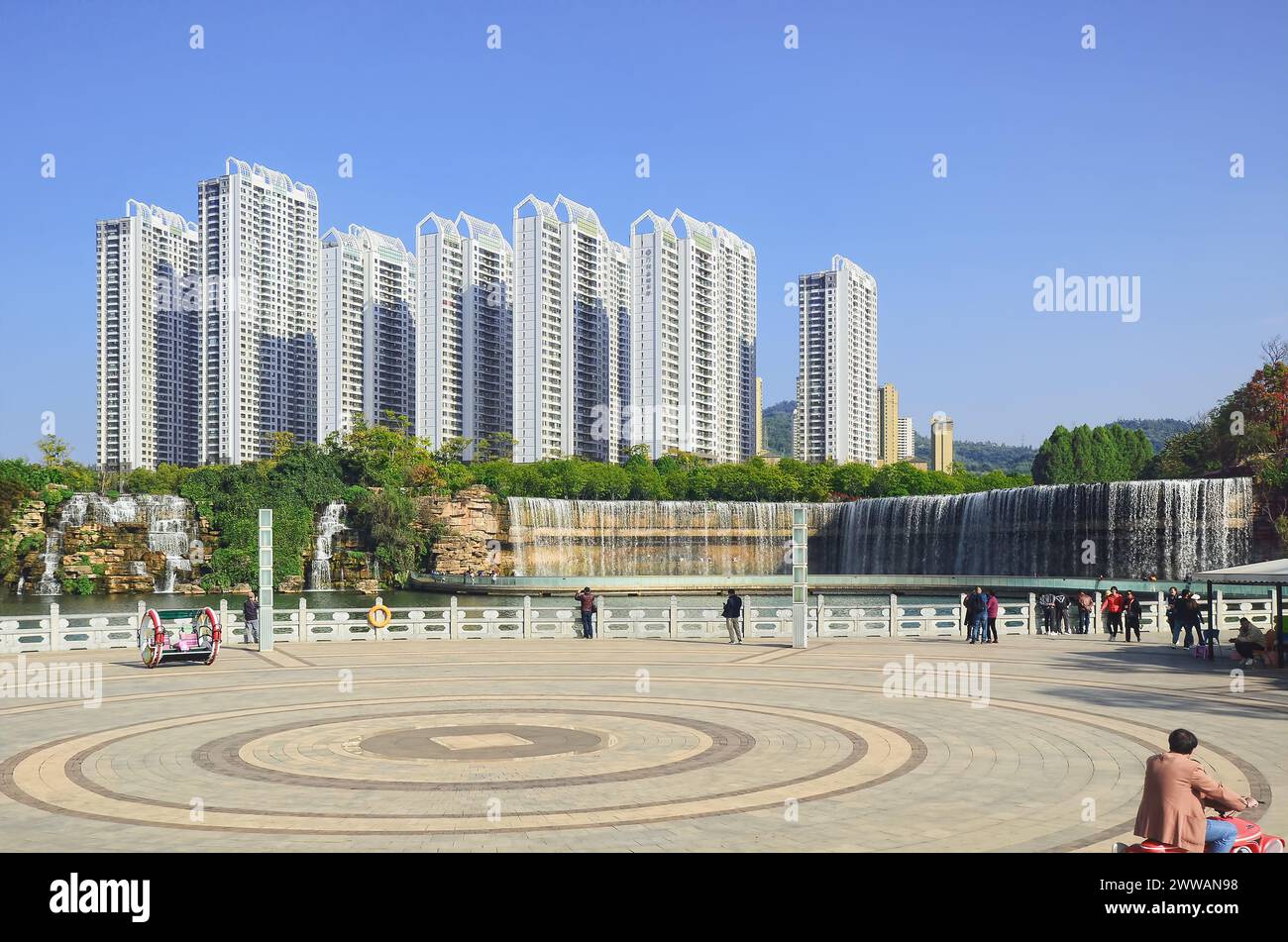 Kunming Wasserfall Park Stockfoto