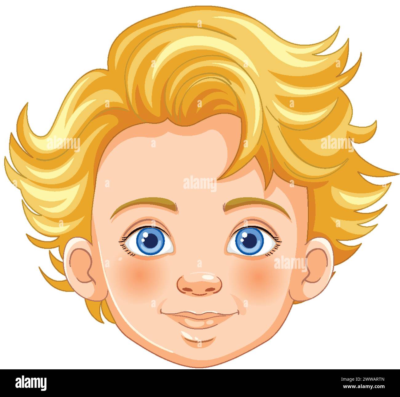 Illustration eines Jungen mit hellblauen Augen Stock Vektor