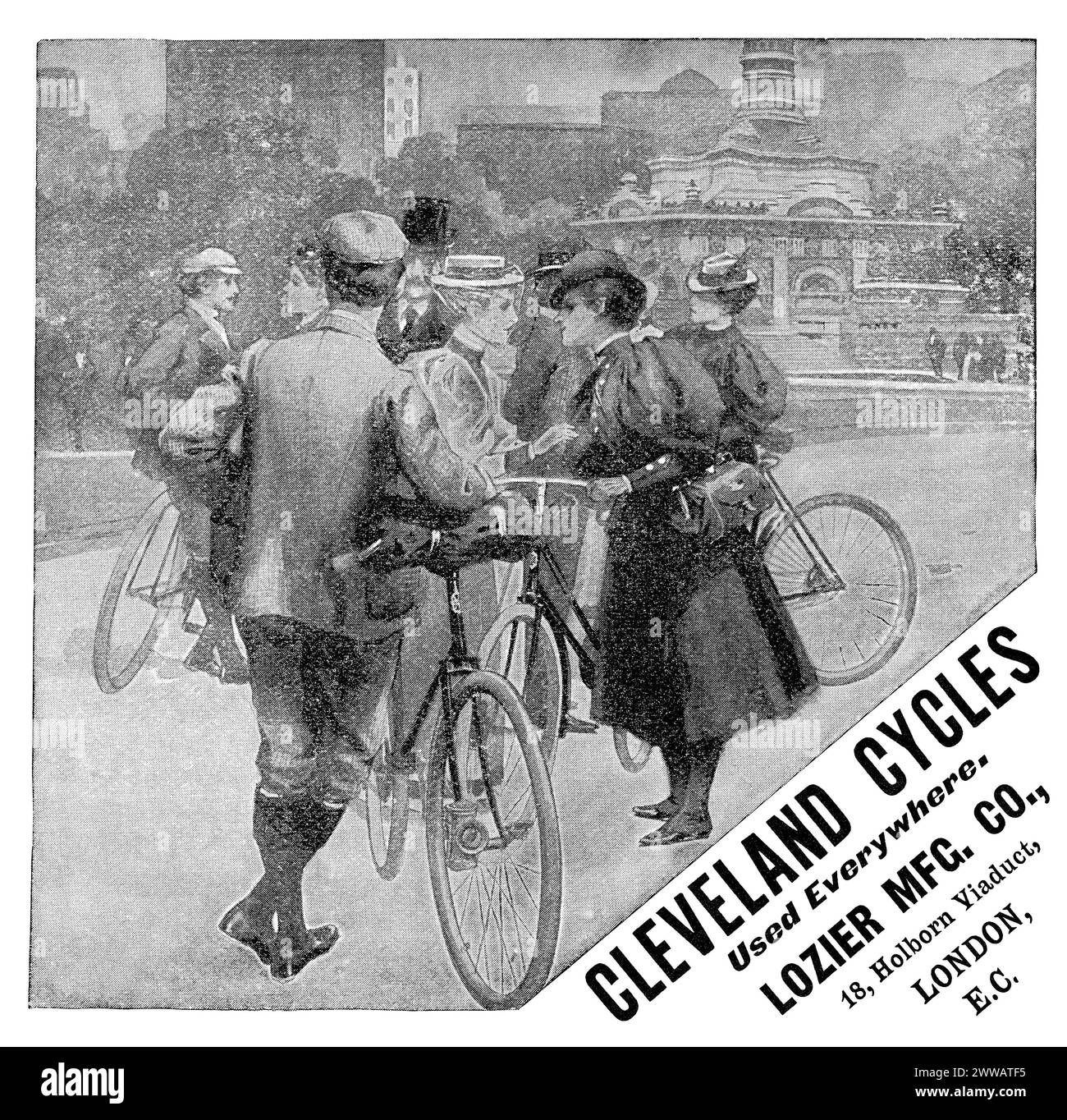 1897 britische Werbung für Cleveland Bicycles. Stockfoto