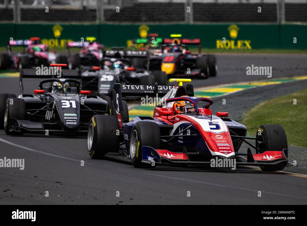 05 MEGUETOUNIF Sami (fra), Trident, Dallara F3 2019, Aktion während der 2. Runde der FIA Formel-3-Meisterschaft 2024 vom 22. Bis 24. März 2024 auf dem Albert Park Circuit in Melbourne, Australien - Photo Dutch Photo Agency / DPPI Stockfoto