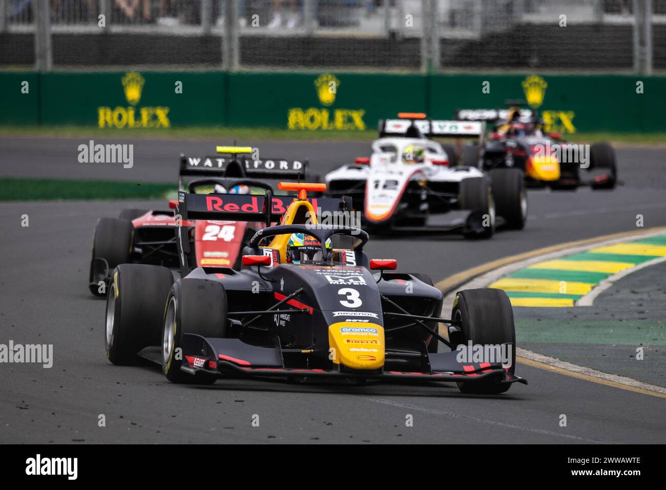 03 LINDBLAD Arvid (gbr), Prema Racing, Dallara F3 2019, Action während der 2. Runde der FIA Formel 3 Meisterschaft 2024 vom 22. Bis 24. März 2024 auf dem Albert Park Circuit in Melbourne, Australien - Photo Dutch Photo Agency / DPPI Stockfoto