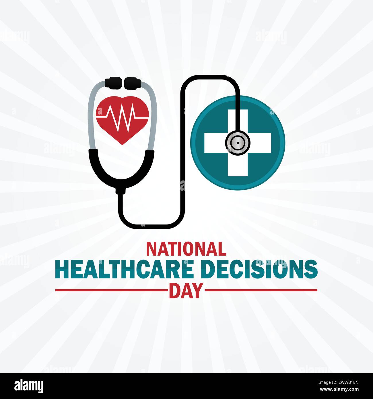 Nationaler Tag Für Entscheidungen Im Gesundheitswesen. Urlaubskonzept. Vorlage für Hintergrund, Banner, Karte, Poster mit Textbeschriftung Stock Vektor