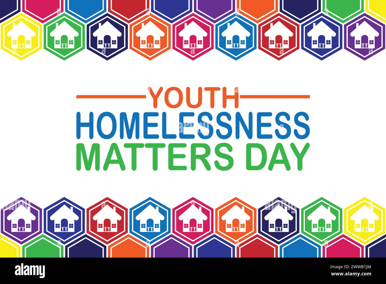 Die Hintergrundbild zum Tag der Obdachlosigkeit der Jugend mit Typografie. Tag der Obdachlosigkeit der Jugend, Hintergrund Stock Vektor