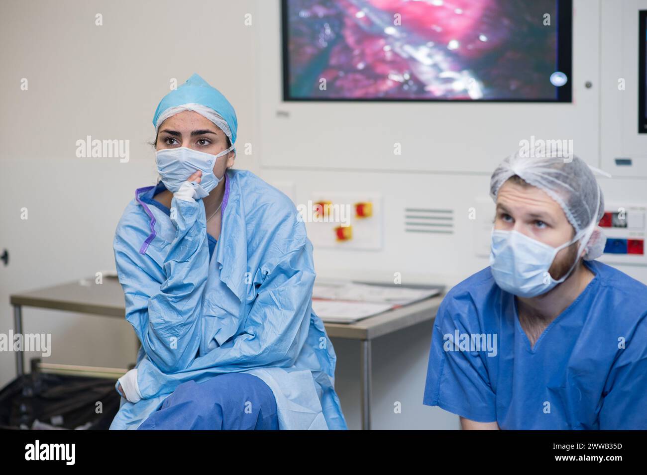 Bericht im Universitätskrankenhaus Nizza, Pasteur Hospital. Stockfoto