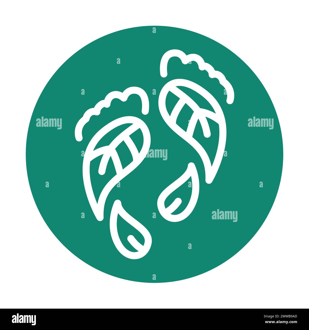 Grünes Symbol für abgeflachte Stufenfarbe. Umweltfreundlich. Keine CO2-Bilanz Stock Vektor