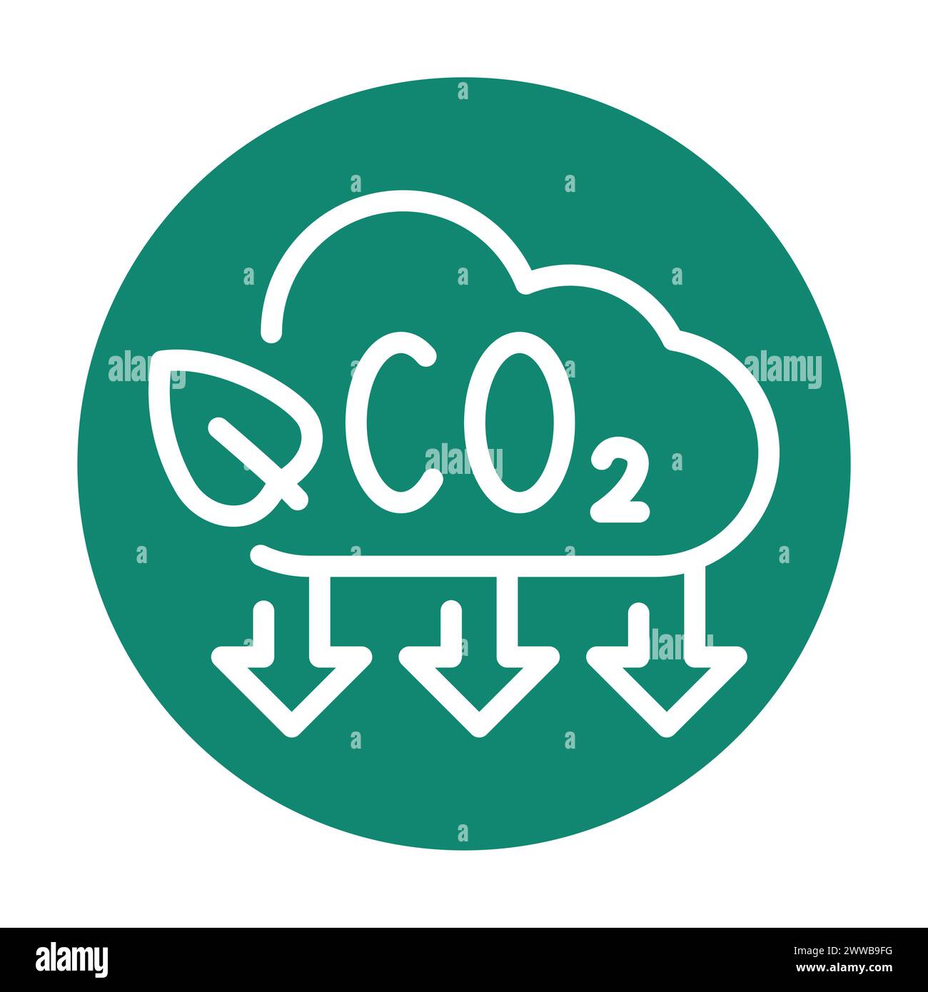 Flaches Farbsymbol zur Reduzierung der Kohlendioxidemissionen. Umweltfreundlich. Keine CO2-Bilanz Stock Vektor