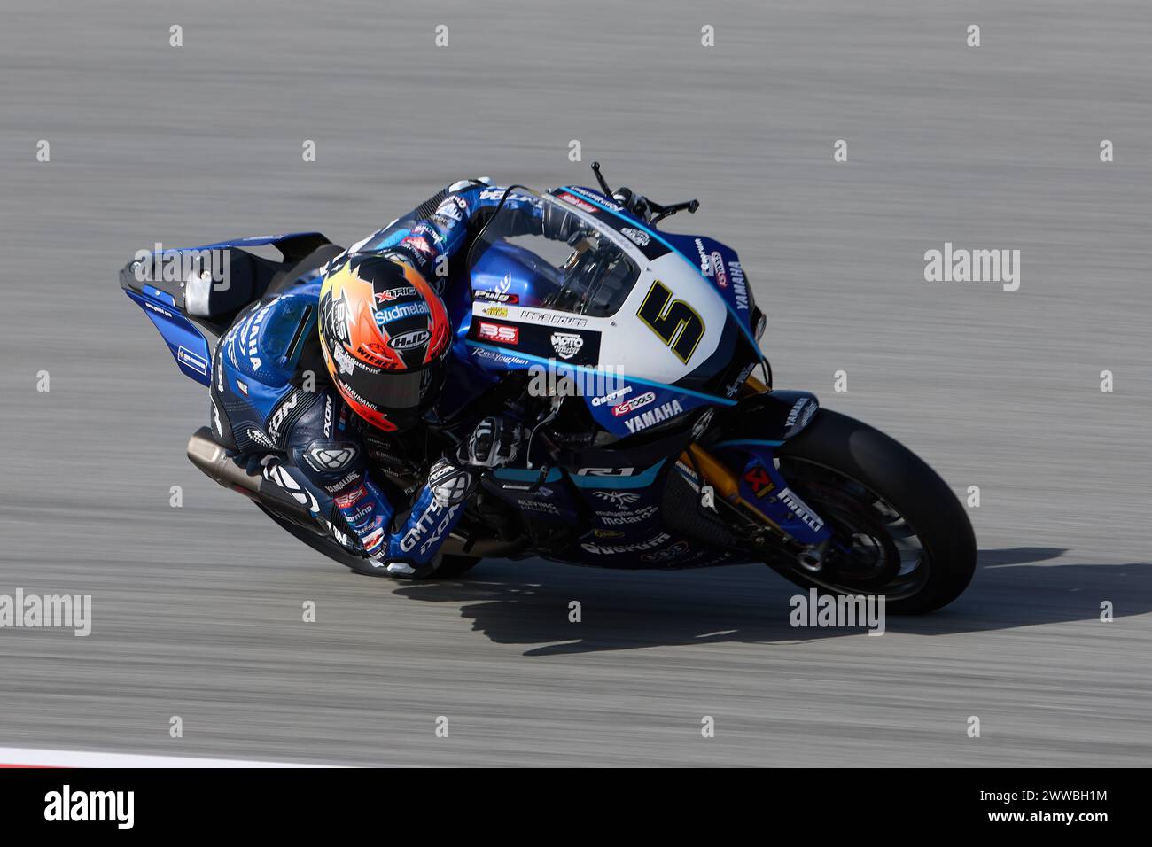 Barcelona, Spanien. März 2024. Philipp Oettl aus Deutschland vom GMT94 Yamaha Team mit Yamaha YZF R1 während der MOTUL FIM Superbike Weltmeisterschaft 2024 - Pirelli Catalunya Runde auf dem Circuit de Barcelona-Catalunya am 22. März 2024 in Barcelona, Spanien (Credit Image: © David Ramirez/DAX via ZUMA Press Wire) NUR REDAKTIONELLE VERWENDUNG! Nicht für kommerzielle ZWECKE! Stockfoto