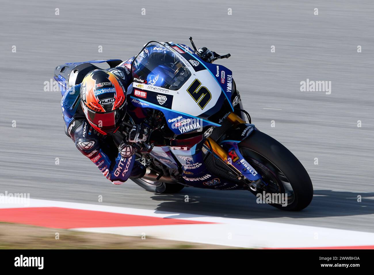 Barcelona, Spanien. März 2024. Philipp Oettl aus Deutschland vom GMT94 Yamaha Team mit Yamaha YZF R1 während der MOTUL FIM Superbike Weltmeisterschaft 2024 - Pirelli Catalunya Runde auf dem Circuit de Barcelona-Catalunya am 22. März 2024 in Barcelona, Spanien (Credit Image: © David Ramirez/DAX via ZUMA Press Wire) NUR REDAKTIONELLE VERWENDUNG! Nicht für kommerzielle ZWECKE! Stockfoto