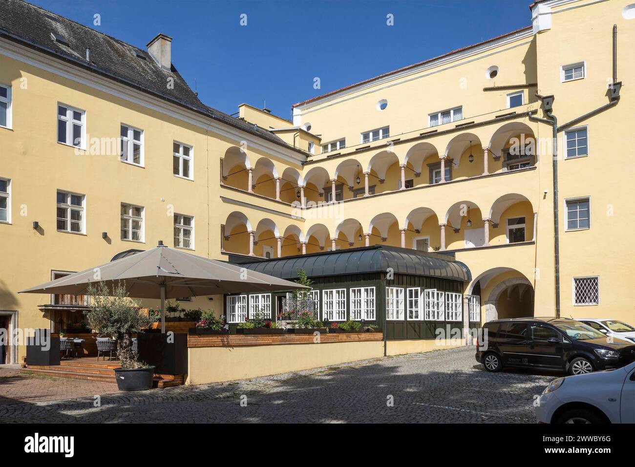 Kremsmünstererhof Wels City, Oberösterreich, Österreich Stockfoto