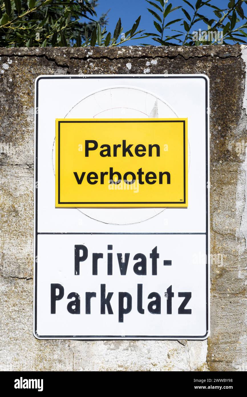 Kein Parkplatz, Privater Parkplatz Stockfoto