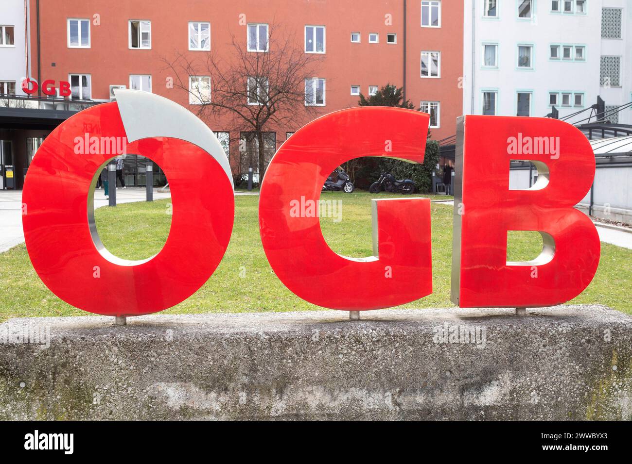 ÖGB österreichischer Gewerkschaftsbund Stockfoto