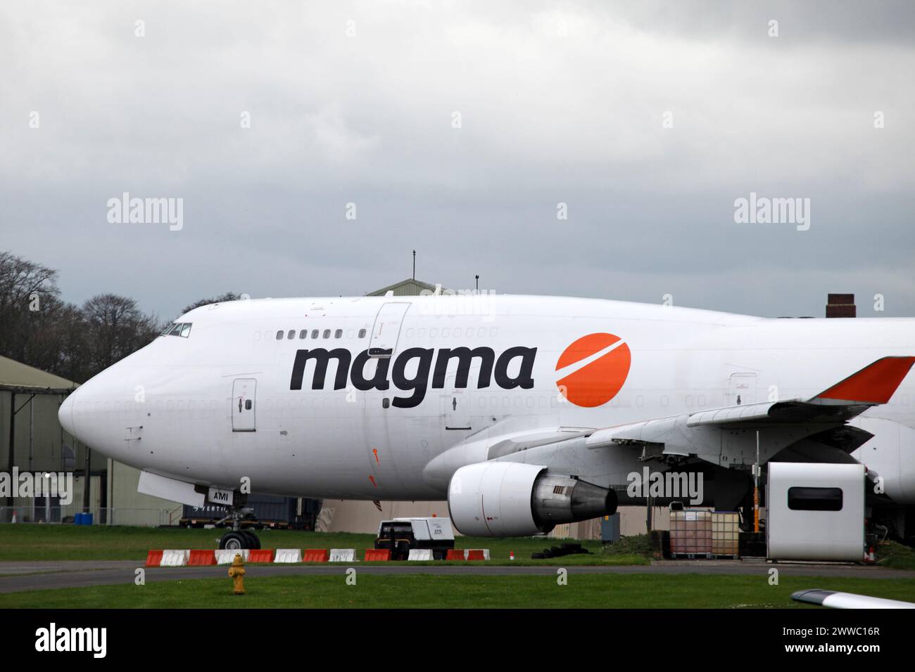 Magma Airlines Boeing 747 Frachtflugzeug Stockfoto