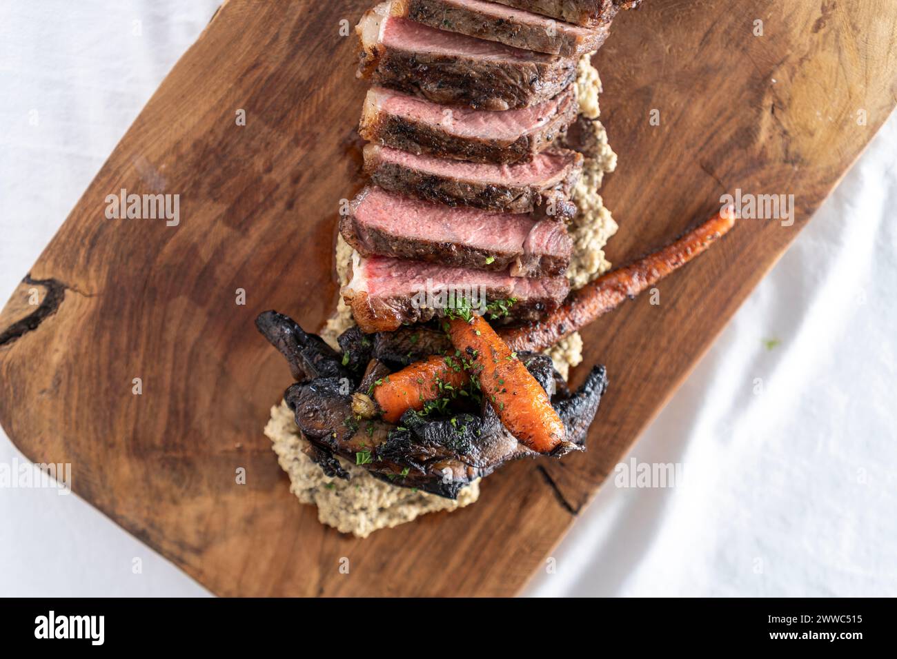 Gegrilltes New York Steak Stockfoto