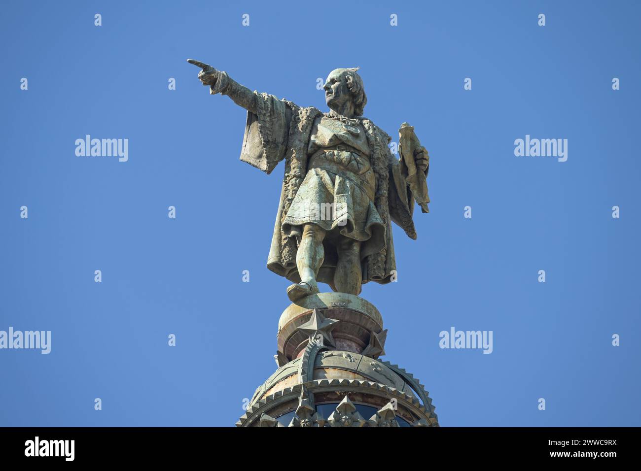 Mirador de Colom, Kolumbus-Denkmal, Barcelona, Katalonien, Spanien Stockfoto