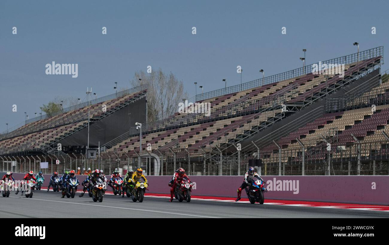 Autodromo Di Barcellona 22-24 Marzo 2024 während der Pirelli Catalunya Runde - Runde 2 - Race1, World Superbike - SBK Rennen in Barcelona, Spanien, 23. März 2024 Stockfoto