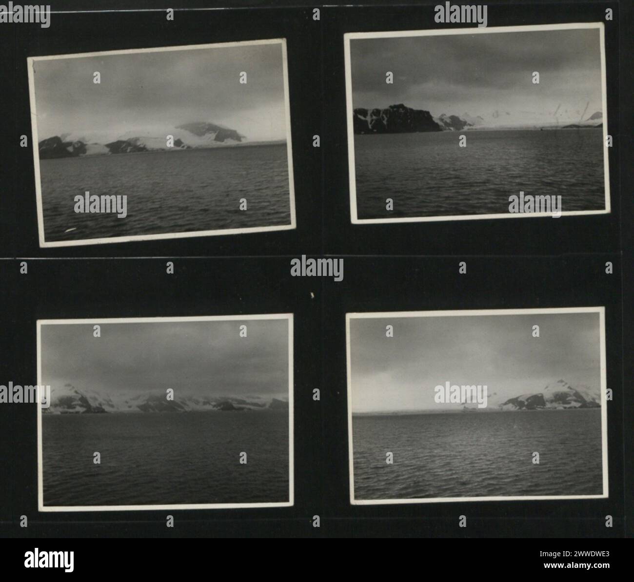 Beschreibung: Panorama der Bucht, Signy Island von Süden nach Norden. Lage: Signy Island, South Orkneys Islands Datum: 1943 Stockfoto