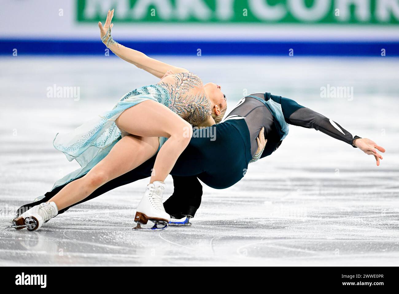 Holly HARRIS & Jason CHAN (aus), während des Ice Dance Free Dance bei den ISU World Figure Skating Championships 2024, im Bell Center, am 23. März 2024 in Montreal, Kanada. Quelle: Raniero Corbelletti/AFLO/Alamy Live News Stockfoto
