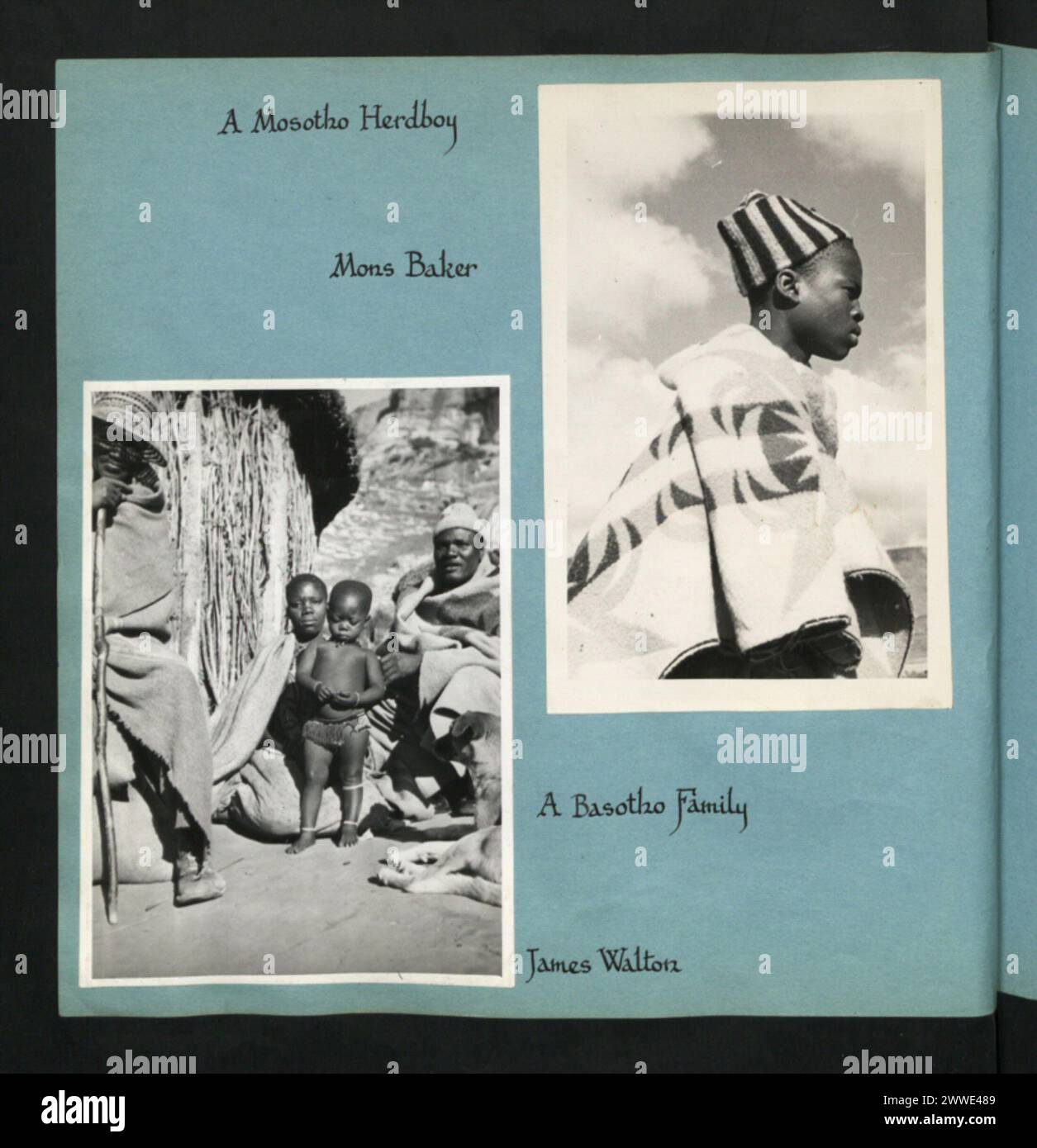 Eine visuelle Aufzeichnung des ländlichen Lebens von Basutoland mit Hirschdreschen, traditionellen Tänzen, Reiten, Maisverarbeitung, Wassersammlung, Lederhandwerk, Einweihungszeremonien, Hüten, Gemeindeführung, Bodenschutz, dam-Strukturen und Polizeipatrouillen. Stockfoto