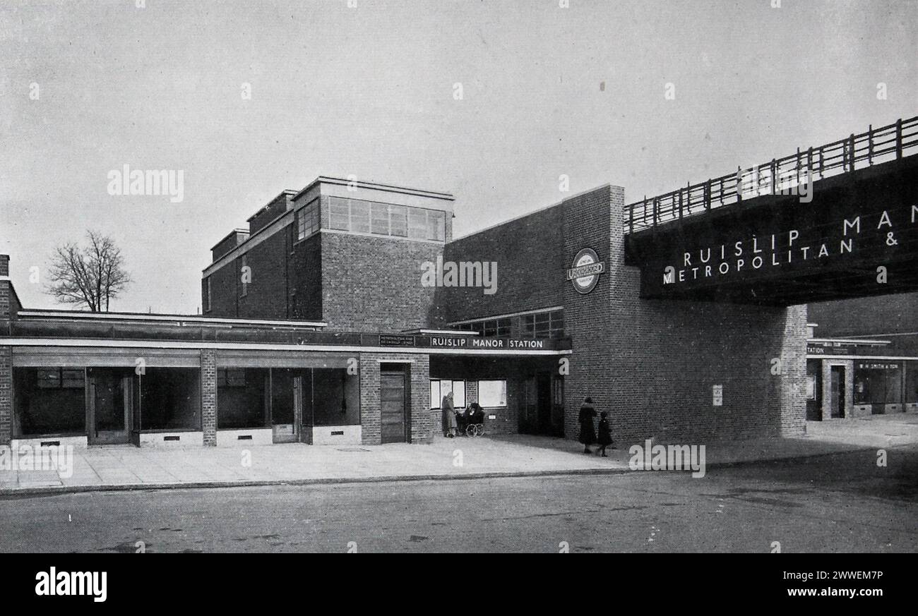 Ruislip Manor Station london, Transport, U-Bahn, LondonUnderground, 40er Jahre Stockfoto