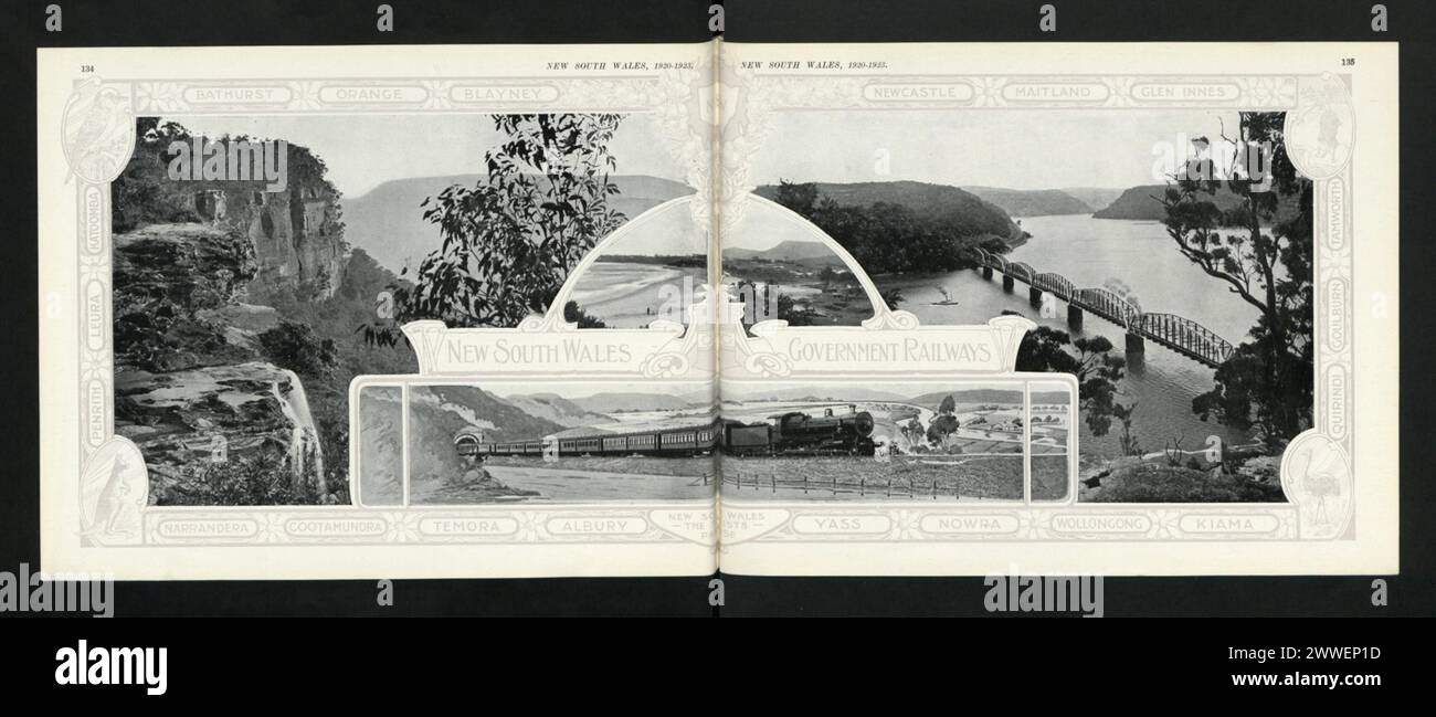 Ein Bild aus dem Jahr 1920, das New South Wales, Australien, zeigt die sozialen, industriellen und geografischen Besonderheiten der Region während des frühen 20. Jahrhunderts. Stockfoto