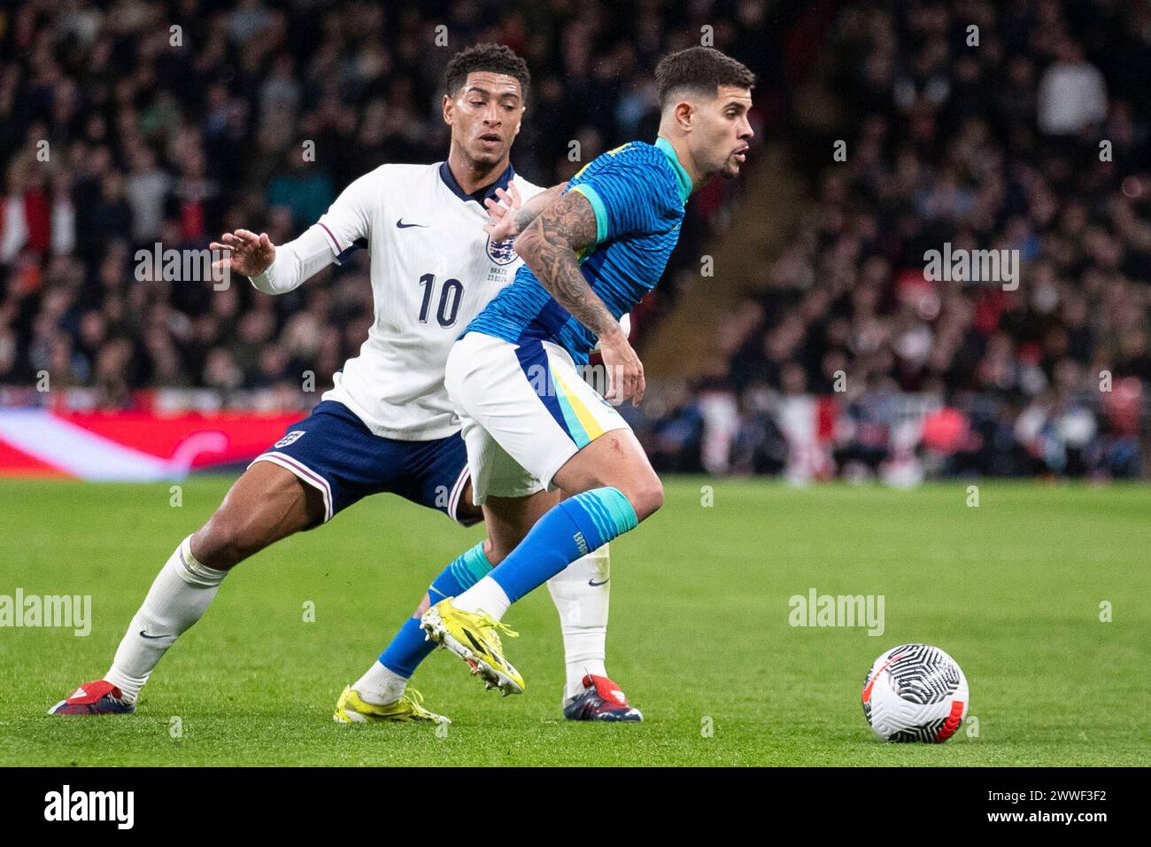 London, Großbritannien. 23. März 2024. Während des internationalen Freundschaftsspiels zwischen England und Brasilien im Wembley Stadium, London am Samstag, den 23. März 2024. (Foto: Mike Morese | MI News) Credit: MI News & Sport /Alamy Live News Stockfoto