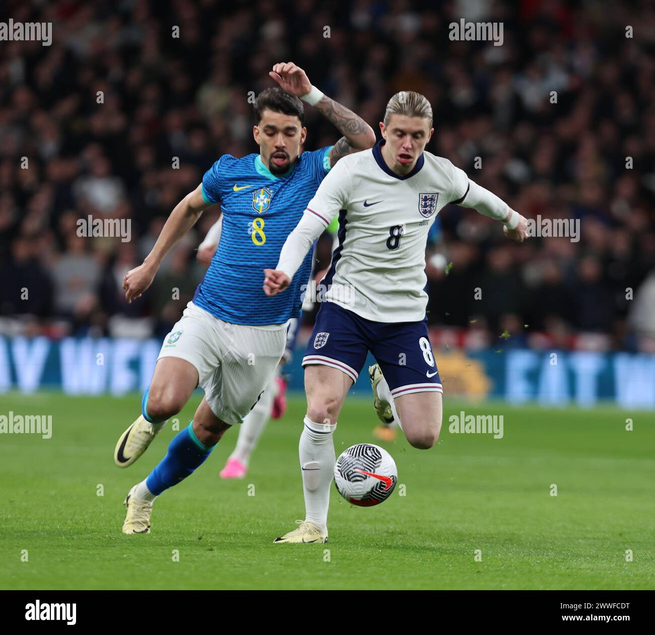 Während des internationalen Freundschaftsfußballspiels zwischen England und Brasilien im Wembley-Stadion in London, Großbritannien. März 2024. Quelle: Action Foto Sport/Alamy Live News Stockfoto