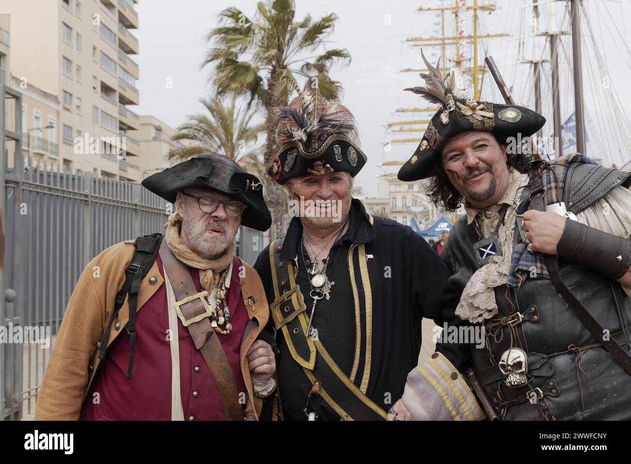 Sete, Frankreich. April 2022. Piraten nehmen an der Escale à Sete Teil, dem ersten maritimen Treffen in Sete, Frankreich Stockfoto