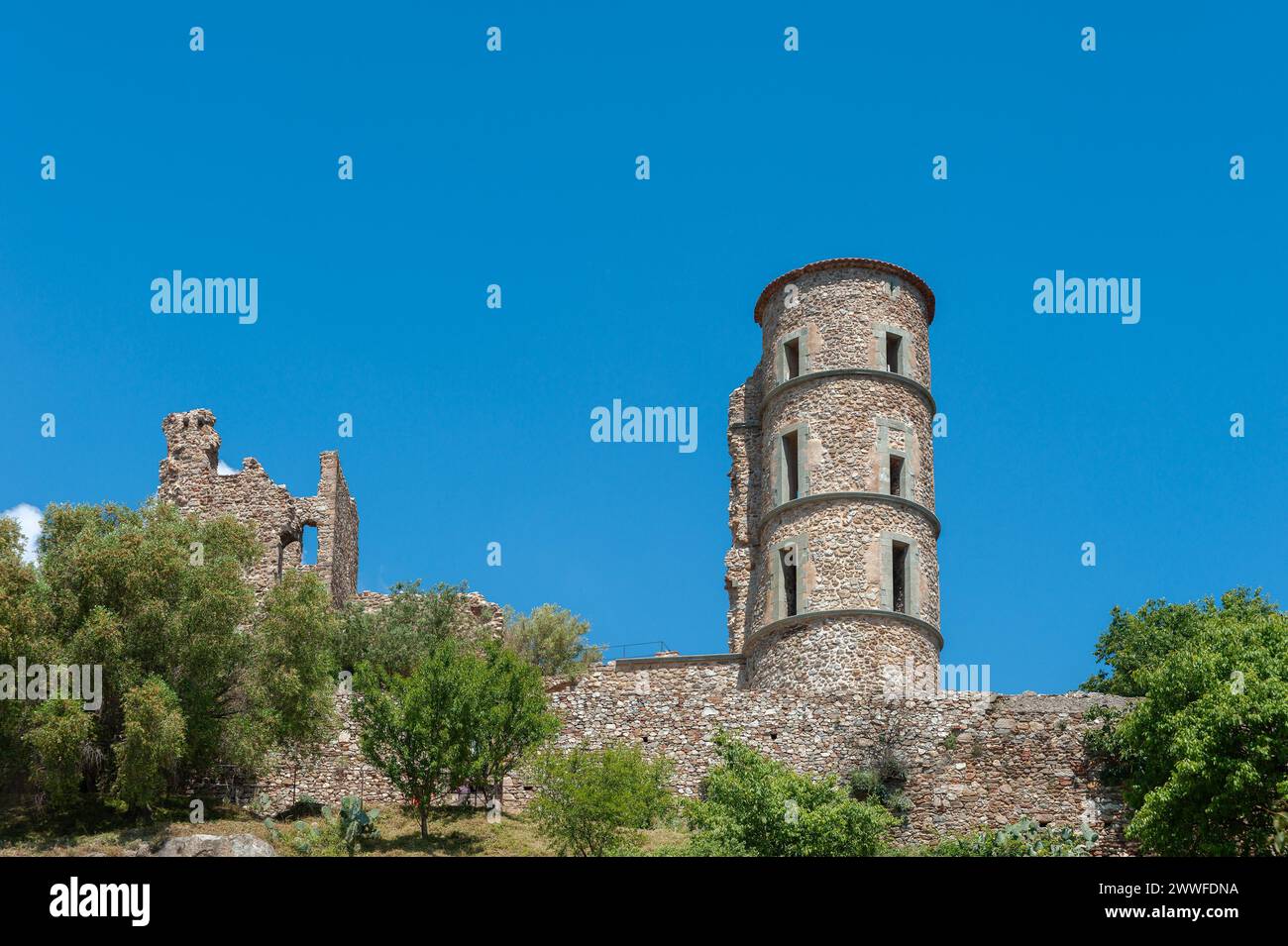 Ruinen der Burg Grimaud, Grimaud-Village, Var, Provence-Alpes-Cote d'Azur, Frankreich Stockfoto