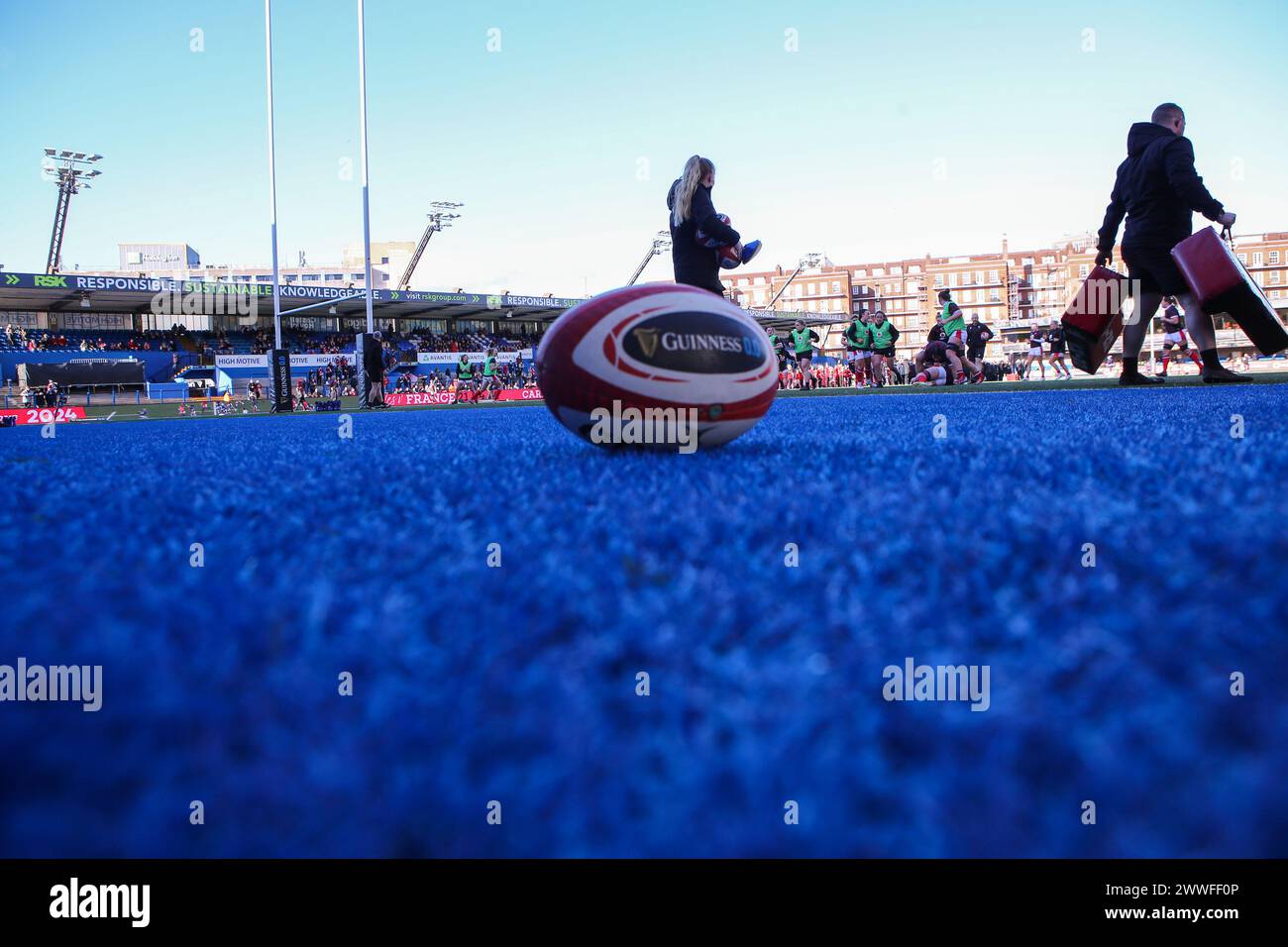 Cardiff, Großbritannien. März 2024. Cardiff, Wales, 23. März 2024 Your Match Ball - Womens Six Nations Rugby Spiel zwischen Wales und Schottland im Cardiff Arms Park in Cardiff Wales. (B.East/SPP) Credit: SPP Sport Press Photo. /Alamy Live News Stockfoto