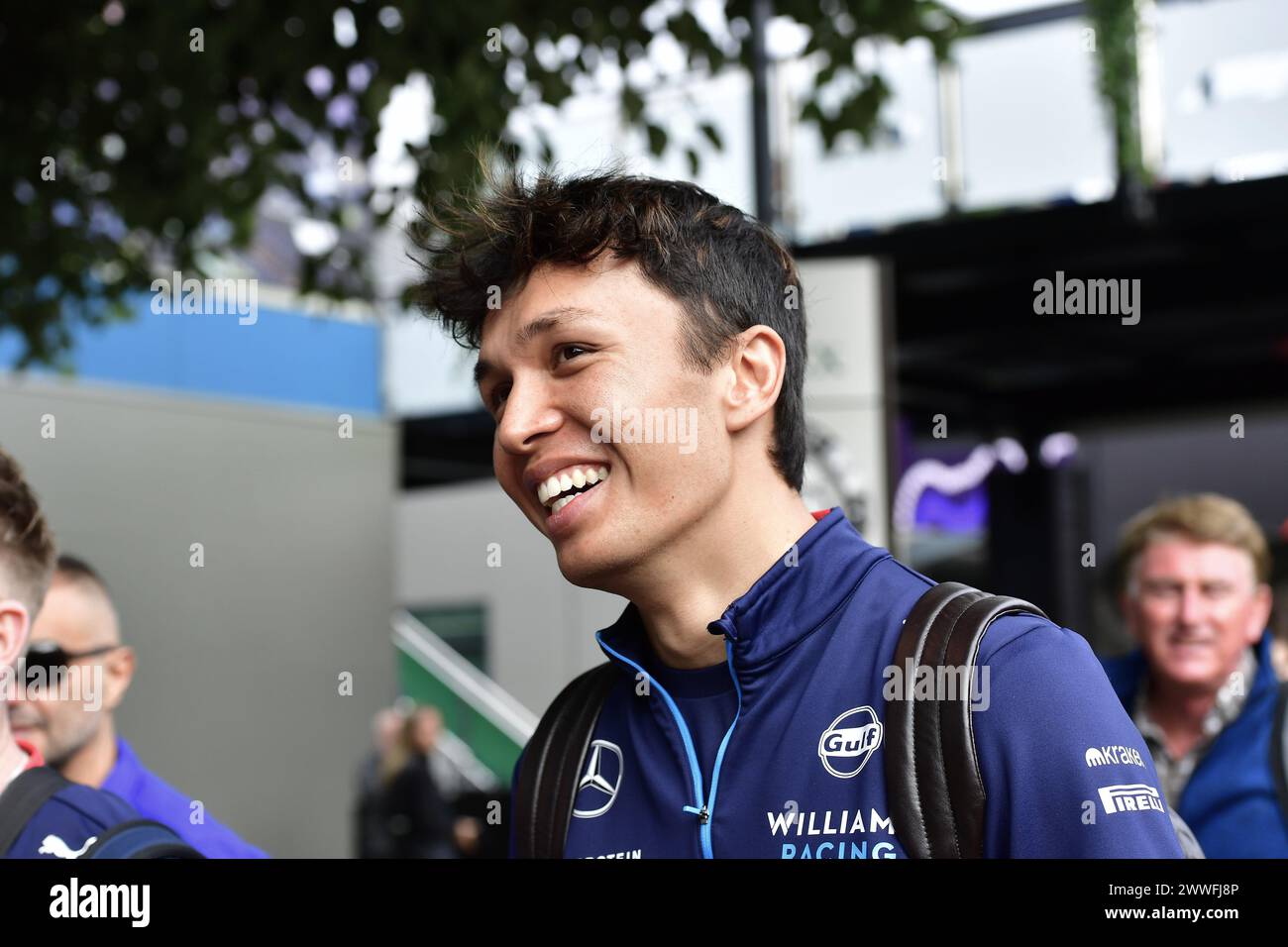 MELBOURNE, AUSTRALIEN, 24. März 2024. Im Bild: 23 Alexander Albon (THA) Williams Racing im Fahrerlager beim FIA Formel 1 Rolex Australian Grand Prix 2024 3. Runde vom 22. Bis 24. März auf dem Albert Park Street Circuit in Melbourne, Australien. Quelle: Karl Phillipson/Alamy Live News Stockfoto