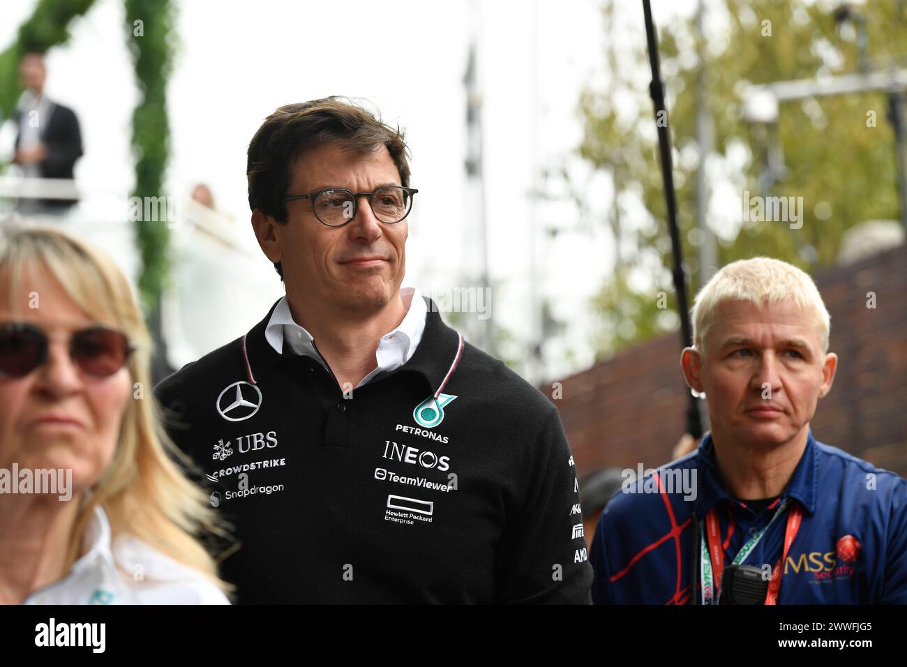 MELBOURNE, AUSTRALIEN, 24. März 2024. Im Bild: Mercedes-AMG Petronas F1 Team, Teamchef Toto Wolff im Fahrerlager beim 3. Lauf der FIA Formel 1 Rolex Australian Grand Prix 2024 vom 22. Bis 24. März auf dem Albert Park Street Circuit in Melbourne, Australien. Quelle: Karl Phillipson/Alamy Live News Stockfoto