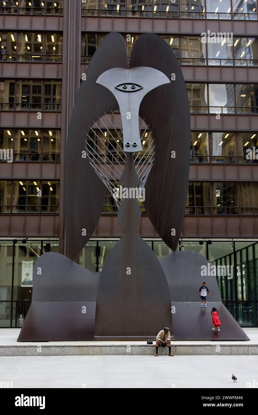 Chicago, Illinois - Picasso-Skulptur, Daley Plaza. Stockfoto
