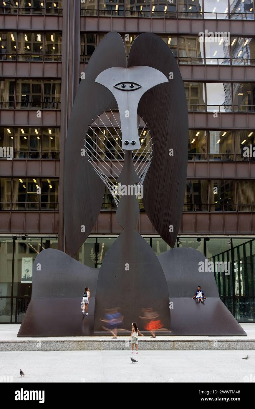 Chicago, Illinois - Picasso-Skulptur, Daley Plaza. Stockfoto