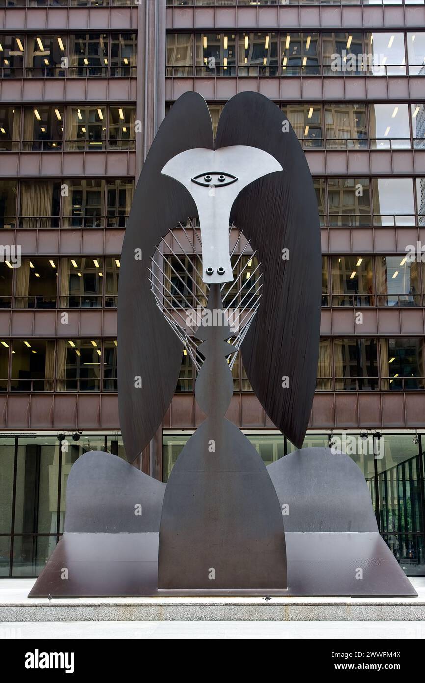 Chicago, Illinois - Picasso-Skulptur, Daley Plaza. Stockfoto