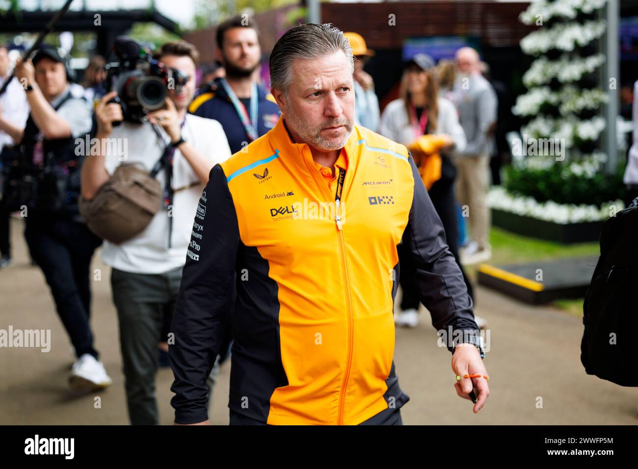 Melbourne, Australien. 24. März 2024: Melbourne Grand Prix Circuit, Melbourne, Victoria, Australien; Formel 1 Grand Prix von Australien: Renntag; McLaren Team CEO Zak Brown Credit: Action Plus Sports Images/Alamy Live News Stockfoto