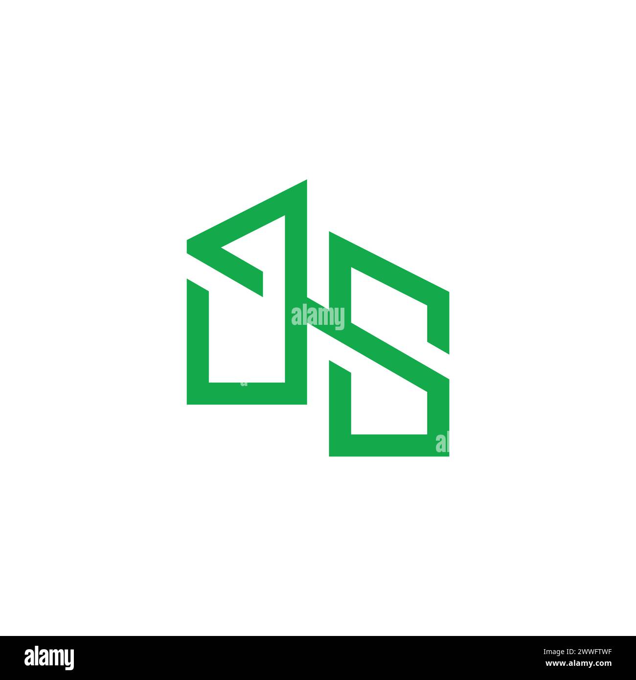 Buchstabe es verknüpfte geometrische Linien-Logo-Vektor Stock Vektor