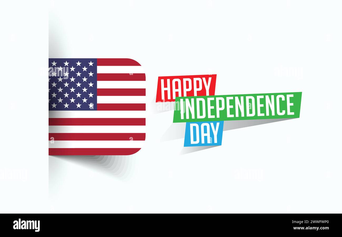 Happy Independence Day of America Vector Illustration, National Day Poster, Grußvorlage Design, EPS Source File Stock Vektor