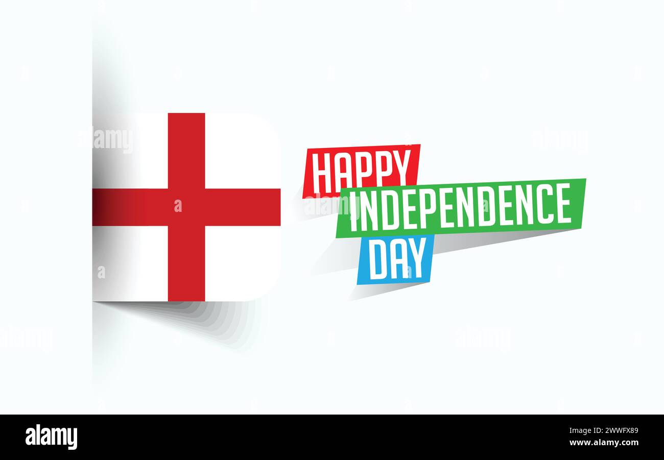 Happy Independence Day of England Vector Illustration, Nationaltagsposter, Grußvorlage Design, EPS Source File Stock Vektor