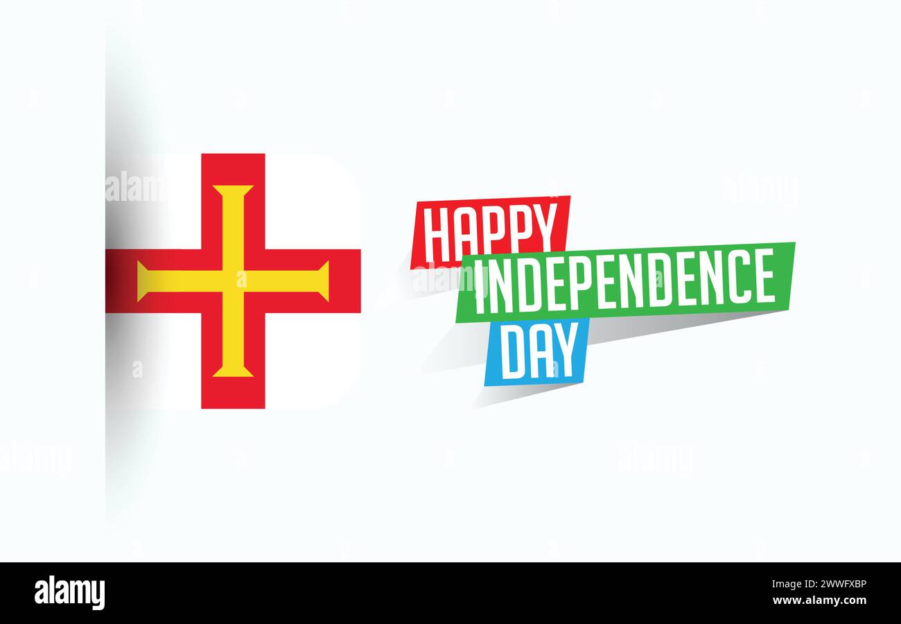 Happy Independence Day of Guernsey Vector Illustration, National Day Poster, Grußvorlage Design, EPS Source File Stock Vektor