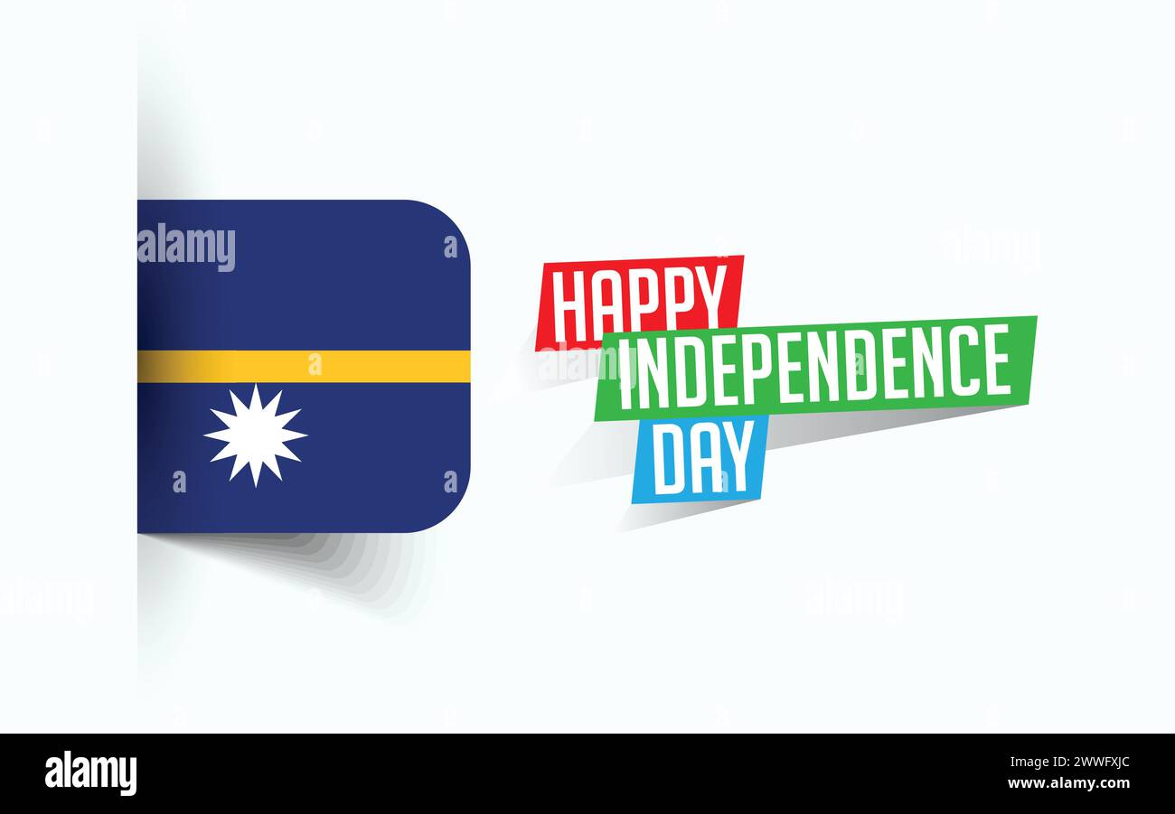 Happy Independence Day of Nauru Vector Illustration, National Day Poster, Grußvorlage Design, EPS Source File Stock Vektor