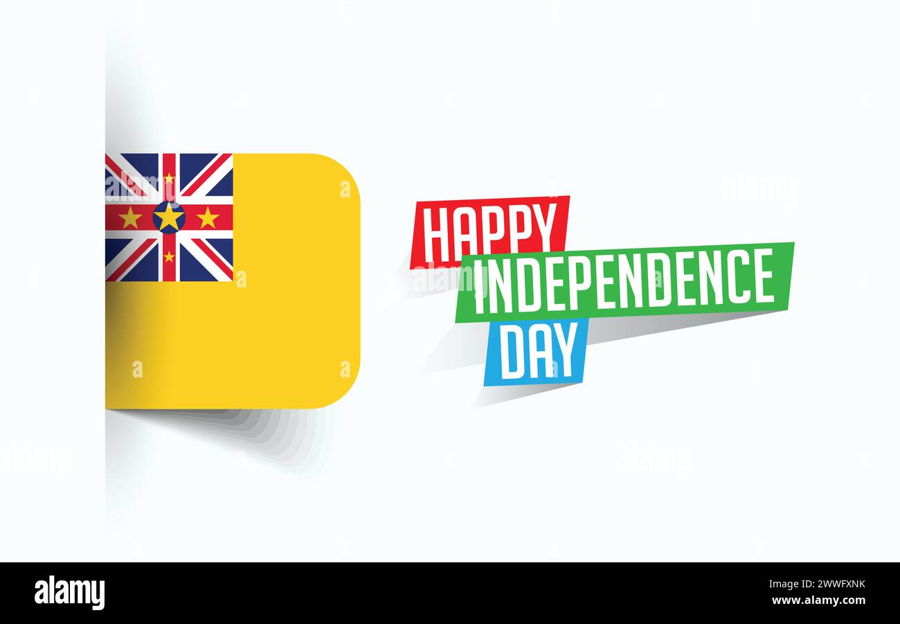 Happy Independence Day of Niue Vector Illustration, National Day Poster, Grußvorlage Design, EPS Source File Stock Vektor