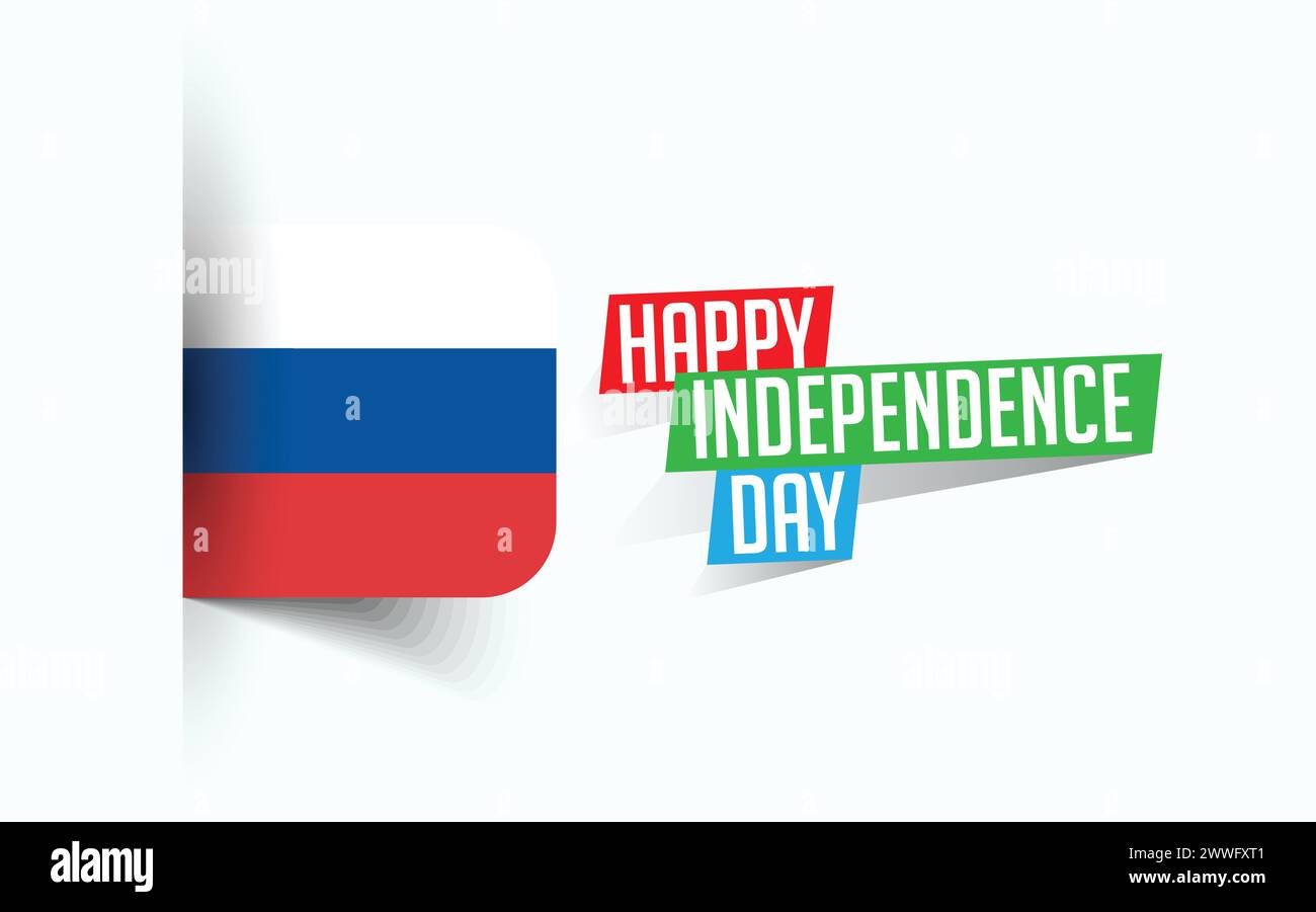 Happy Undependence Day of Russia Vector Illustration, National Day Poster, Grußvorlage Design, EPS Source File Stock Vektor