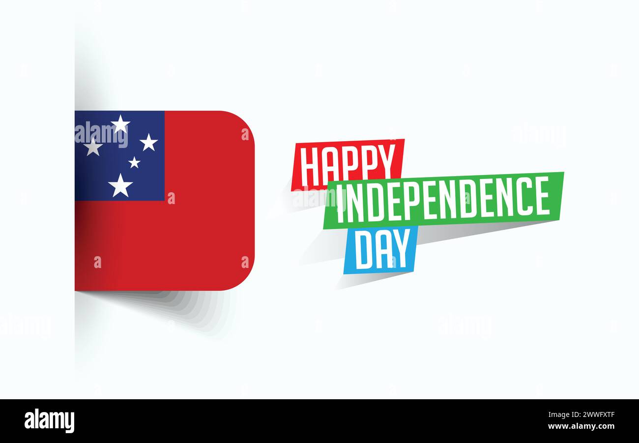 Happy Independence Day of Samoa Vector Illustration, Nationaltagsposter, Grußvorlage Design, EPS Source File Stock Vektor