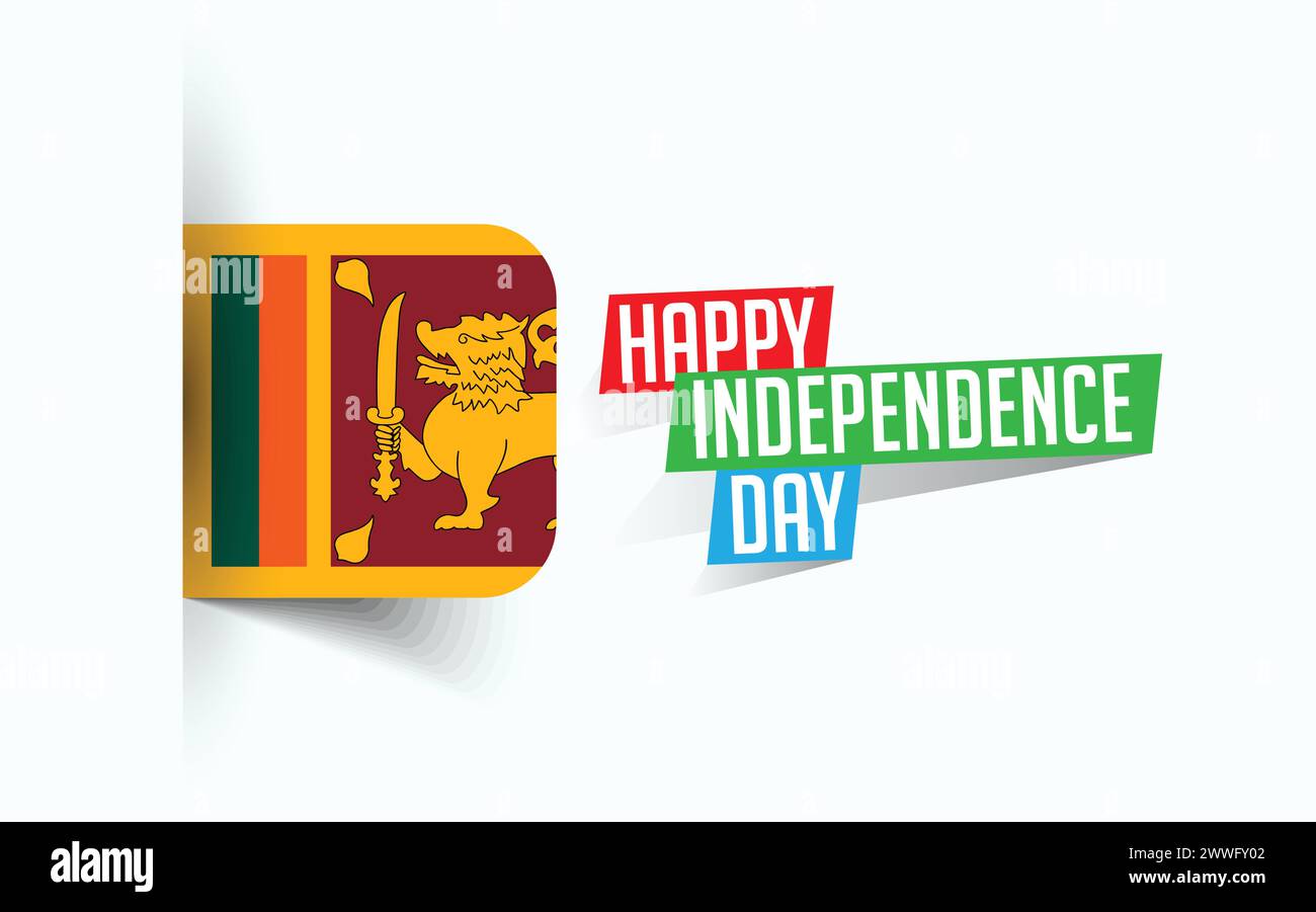 Happy Independence Day of Sri Lanka Vektor Illustration, Nationaltagsposter, Grußvorlage Design, EPS Source File Stock Vektor