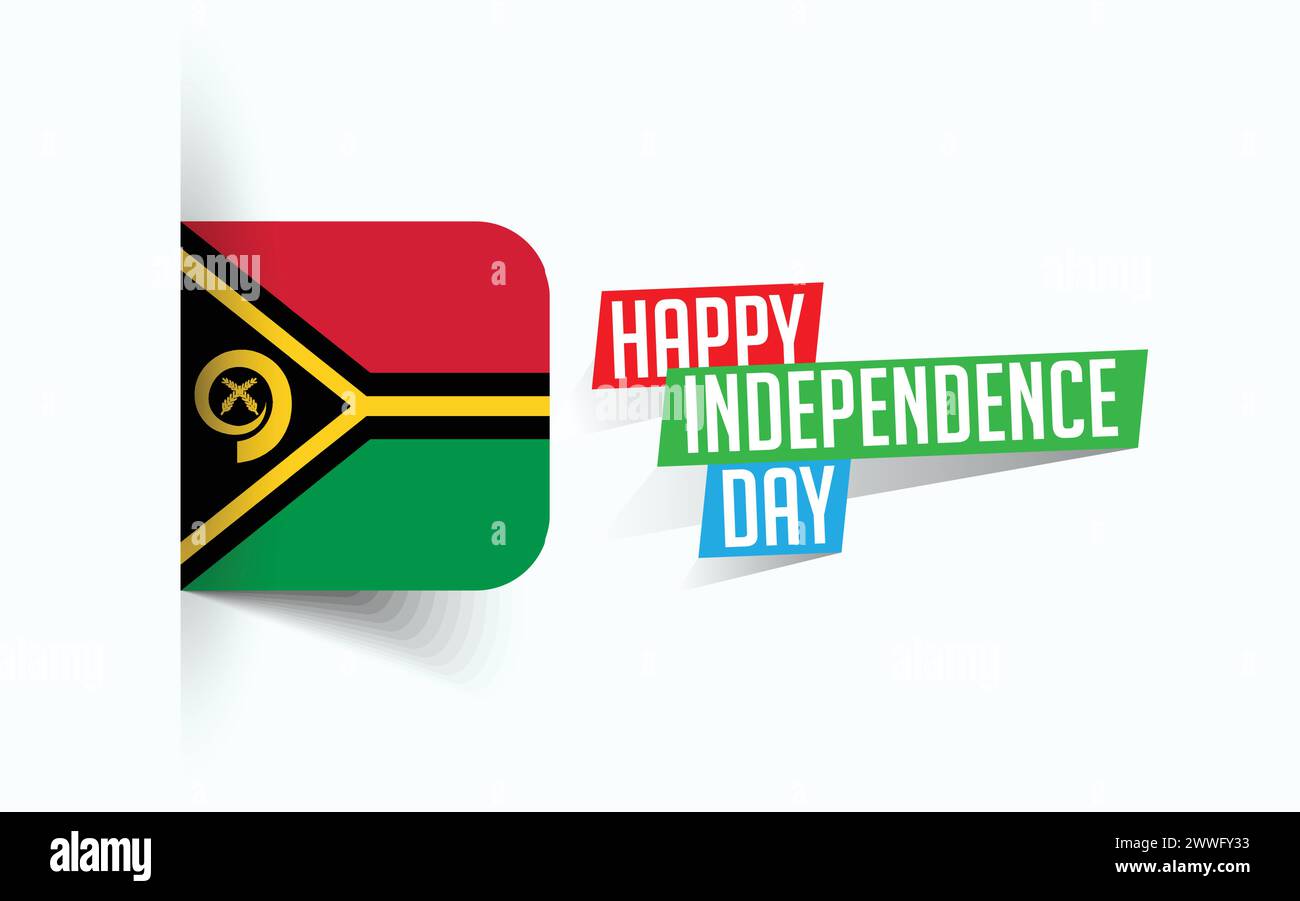 Happy Independence Day of Vanuatu Vector Illustration, National Day Poster, Grußvorlage Design, EPS Source File Stock Vektor