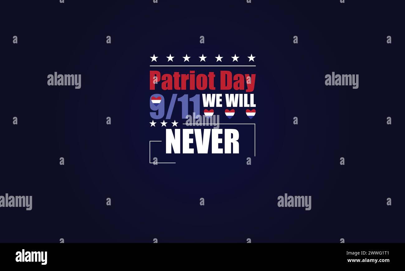 Text zum Patriot Day 9/11 mit Illustration der usa-Flagge Stock Vektor