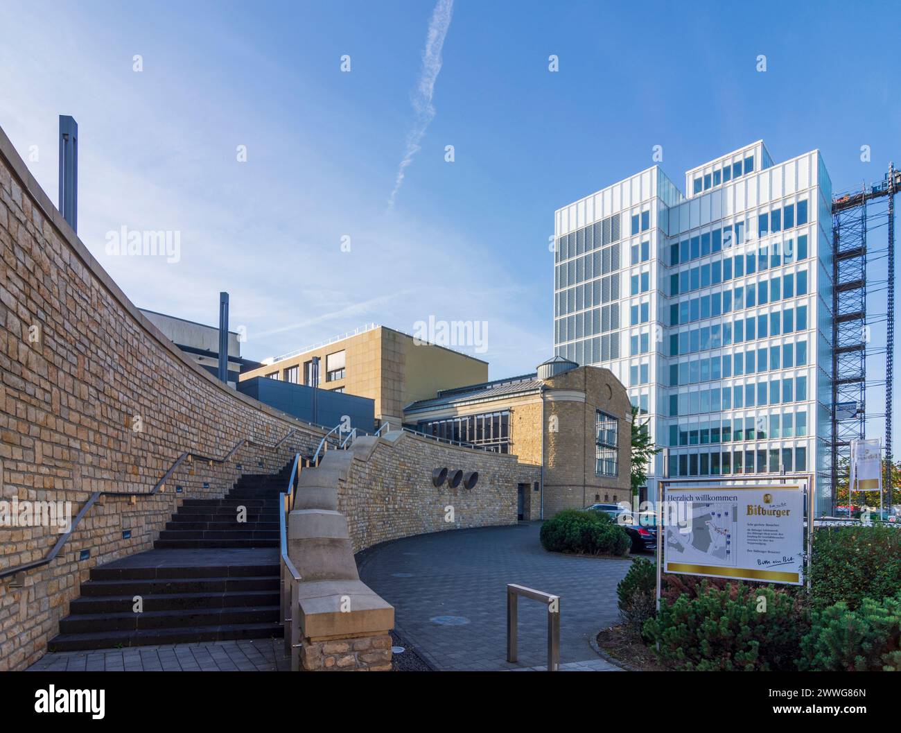 Bitburg: Verwaltungsgebäude der Bitburger Brauerei in Eiffel, Rheinland-Pfalz, Rheinland-Pfalz, Deutschland Stockfoto