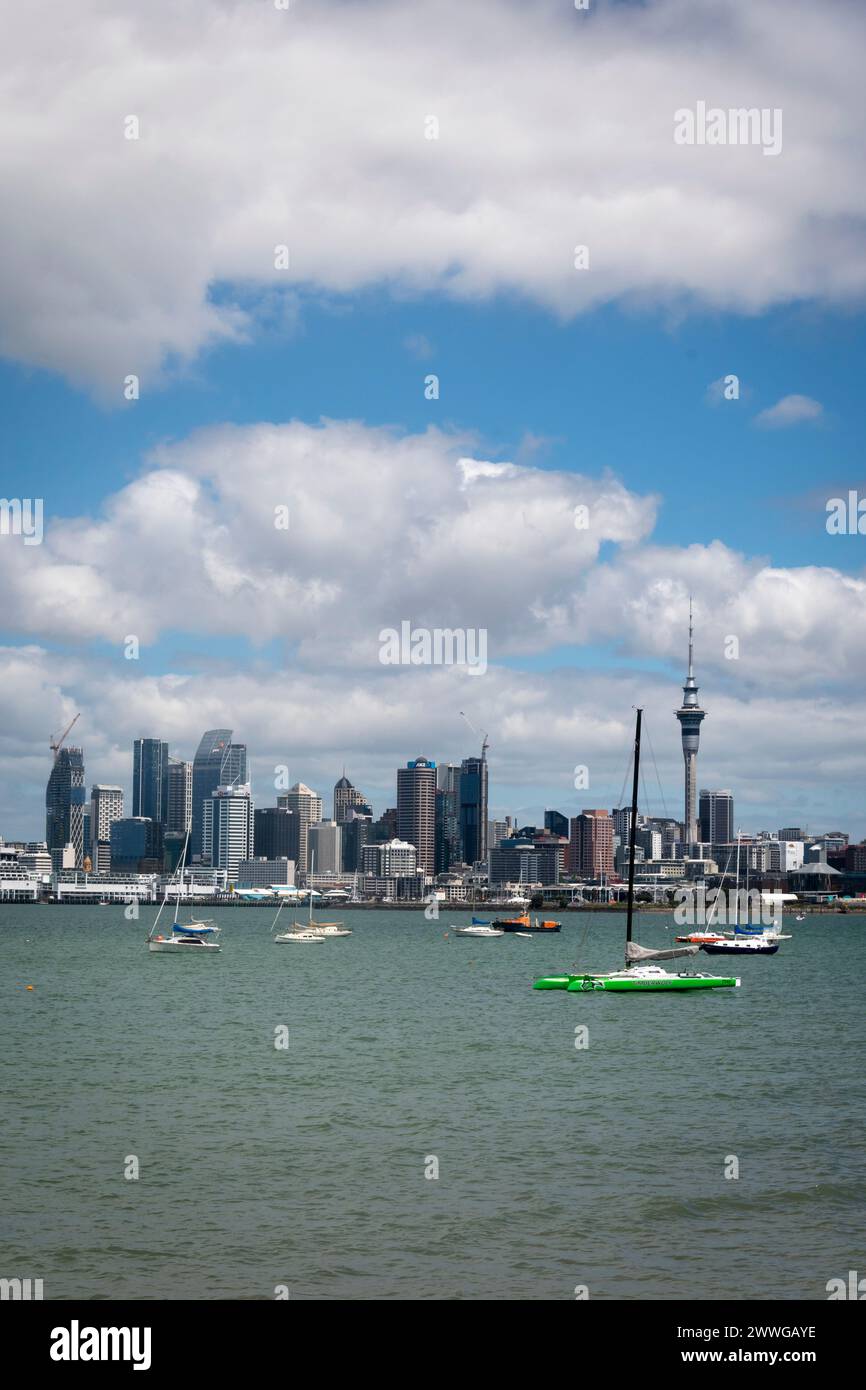 Auckland CBD und Hafen, Nordinsel, Neuseeland Stockfoto